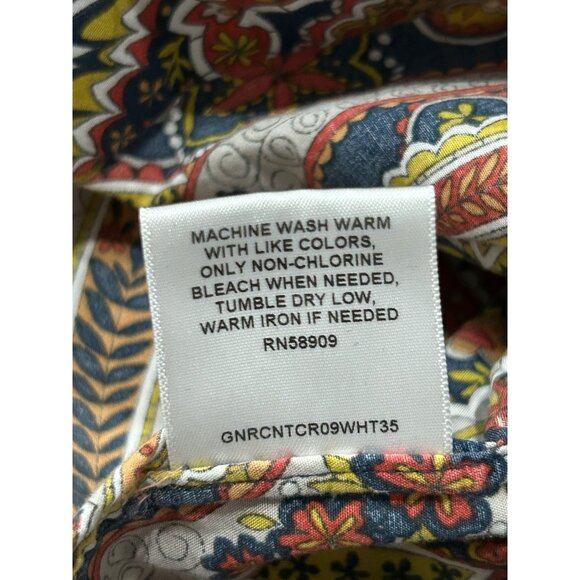 Cremieux Classics Paisley Button Front Shirt Multicolor Sz XXL Boho Eclectic Wor - Picture 9 of 11